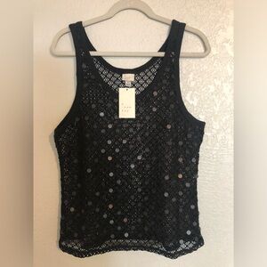 a new day Black Sequin Tank Top